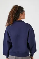 Women's Fleece Half-Zip Pullover in Dark Navy Small