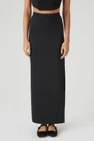 Women's Maxi Slit Column Skirt in Black, XS