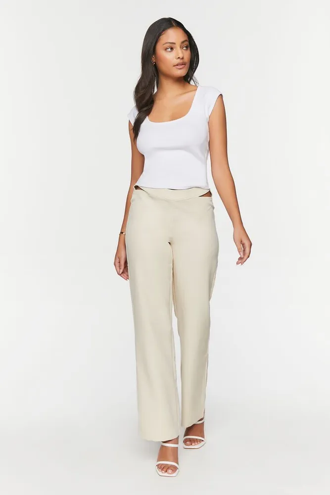 Women's Mid-Rise Cutout Pants Sandshell