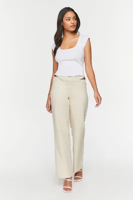 Women's Mid-Rise Cutout Pants in Sandshell Large