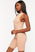 Women's Seamless Sleeveless Romper in Nude Pink, S/M