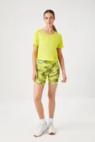 Women's Active Open-Back Twisted Crop Top in Acid Green, XS