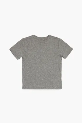 Kids Cotton Crew T-Shirt (Girls + Boys) Heather Grey,