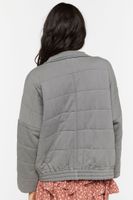 Women's Quilted Zip-Up Jacket in Dark Grey Medium