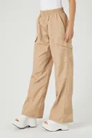 Women's Cargo Straight-Leg Joggers in Khaki Large