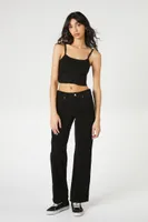 Women's Ribbed Sweater-Knit Cami Black