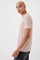 Men Slim-Fit Jersey Knit Crew T-Shirt in Coral, XXL