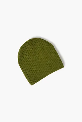 Kids Wide-Ribbed Beanie (Girls + Boys) in Green