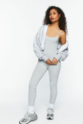 Women's Fitted Cami Jumpsuit in Heather Grey Large