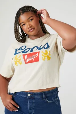 Women's Coors Banquet Graphic T-Shirt in Tan, 0X