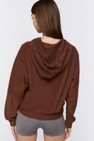 Women's French Terry Ribbed Zip-Up Hoodie in Chocolate, XS