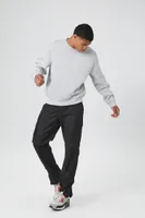 Men Cotton-Blend Crew Neck Pullover in Heather Grey, XXL