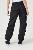 Women's Twill Utility Cargo Pants in Black Large