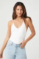 Women's Seamless Crisscross Bodysuit in White Medium