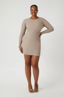 Women's Ribbed Mini Sweater Dress Goat,