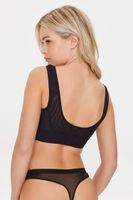 Women's Mesh Square Neck Bralette in Black Small