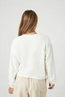 Women's Fleece Drop-Sleeve Sweatshirt in Cream Small