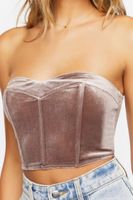 Women's Velvet Sweetheart Tube Top in Grey Small