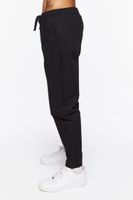 Men Drawstring Waist Joggers in Black Large