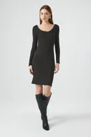 Women's Ribbed Knit Scoop Mini Dress Medium