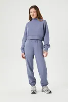 Women's Fleece Turtleneck Cropped Pullover