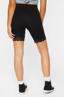 Women's Lace-Trim Biker Shorts in Black Small