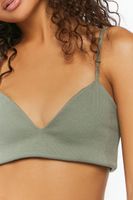 Women's Cropped V-Neck Cami in Dark Green Large