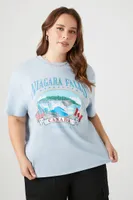 Women's Niagara Falls Graphic T-Shirt in Blue, 3X