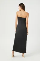 Women's Satin Rhinestone Maxi Slip Dress