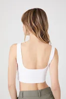 Women's Square-Neck Bralette in White Large