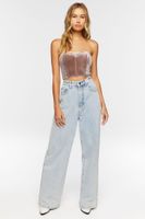 Women's Velvet Sweetheart Tube Top in Grey Small