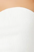 Women's Sweater-Knit Tube Top in White Small