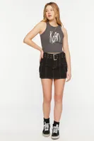 Women's Korn Graphic Tank Top in Charcoal Medium