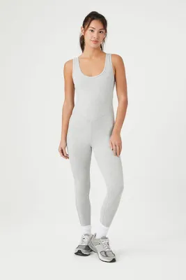 Women's Active Cutout Tank Jumpsuit in Heather Grey, XS