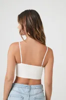 Women's Seamless Ribbed Knit Bralette in Vanilla Medium