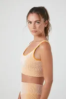 Women's Seamless Ribbed Sports Bra in Gold/Vanilla Large