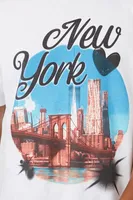 Men New York Graphic Tee in White Large