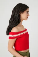 Women's Sweater-Knit Off-the-Shoulder Top