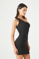 Women's Contour One-Shoulder Mini Dress Black