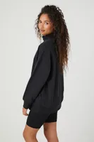 Women's Fleece Mock Neck Pullover in Black Medium