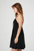 Women's Ruffle Cami Mini Dress in Black Medium