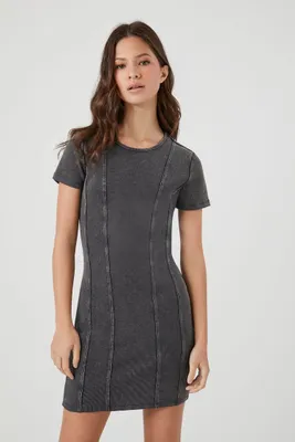 Women's Ribbed Knit T-Shirt Dress