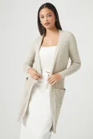 Women's Waffle Knit Cardigan Sweater in Oatmeal Medium