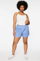 Women's Pinstriped Shorts in Blue/White, 1X