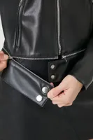 Women's Faux Leather Zip-Hem Moto Jacket