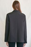 Women's Notched-Lapel Single-Breasted Blazer in Black Small