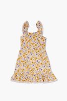 Girls Floral Print Dress (Kids) White,