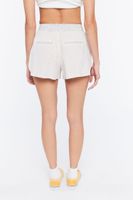 Women's Pinstriped Colorblock Shorts in Taupe Large