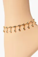 Women's Rhinestone Anklet in Gold/Clear