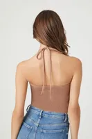 Women's Textured Halter Bodysuit in Goat Medium